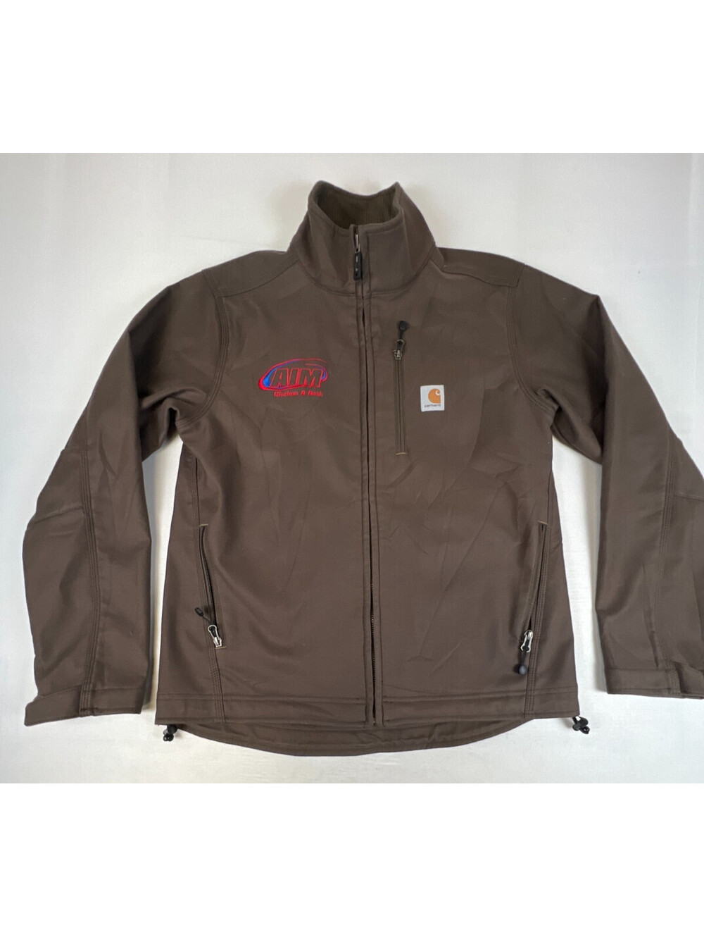 Carhartt 100724 Men S Brown Full Zip Softshell Jacket Fleece Lined